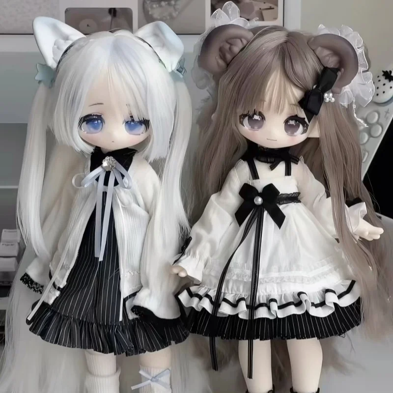Фото Коллекционная фигурка Meki Fluffy Goodnight Series, масштаб 1/6, 4 точки артикуляции, BJD, с пророщенными волосами, в слепой коробке, Kawaii Mystery Box №1