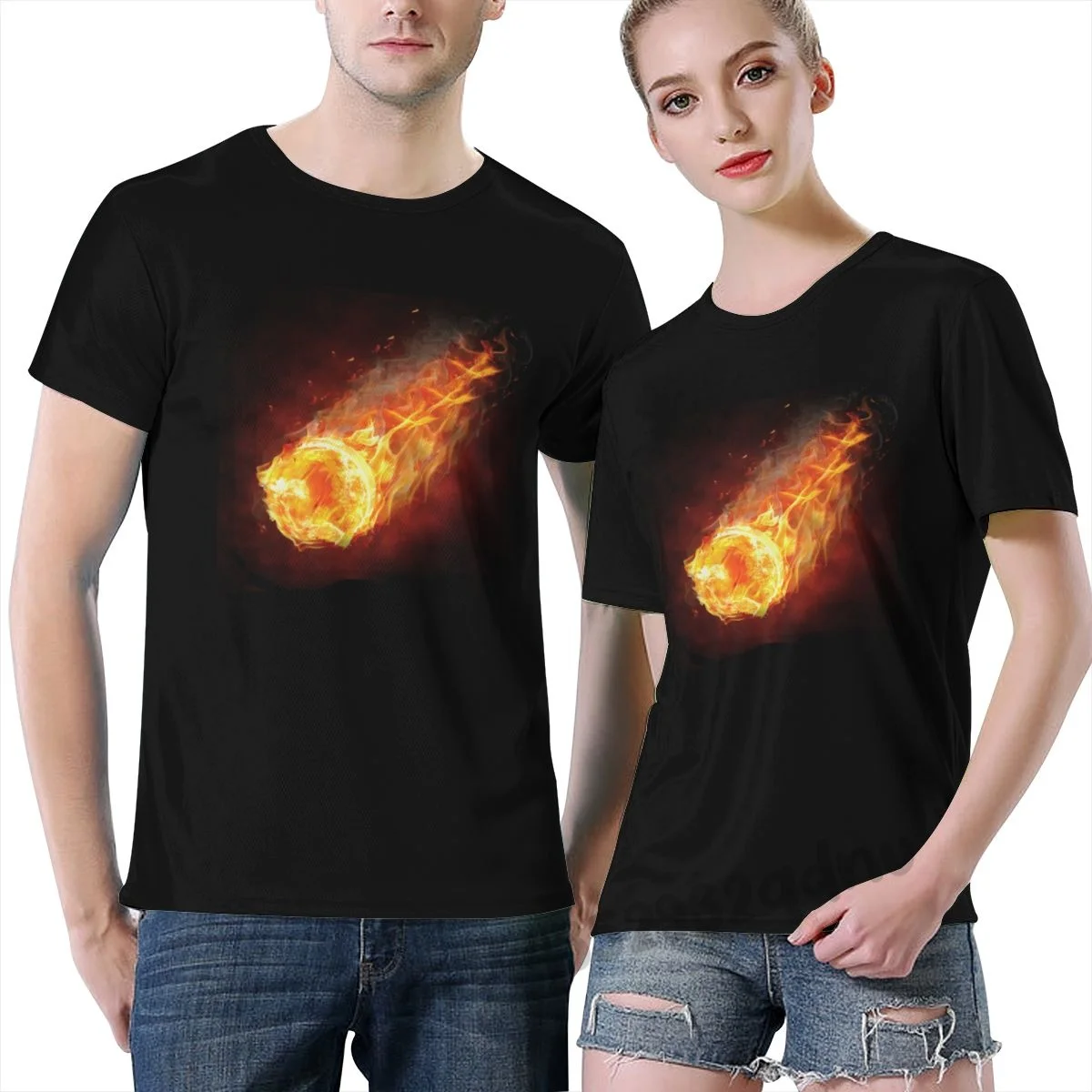 

Fire Basketball T-shirt Tee Men women T shirt 100% Cotton Tops Tees