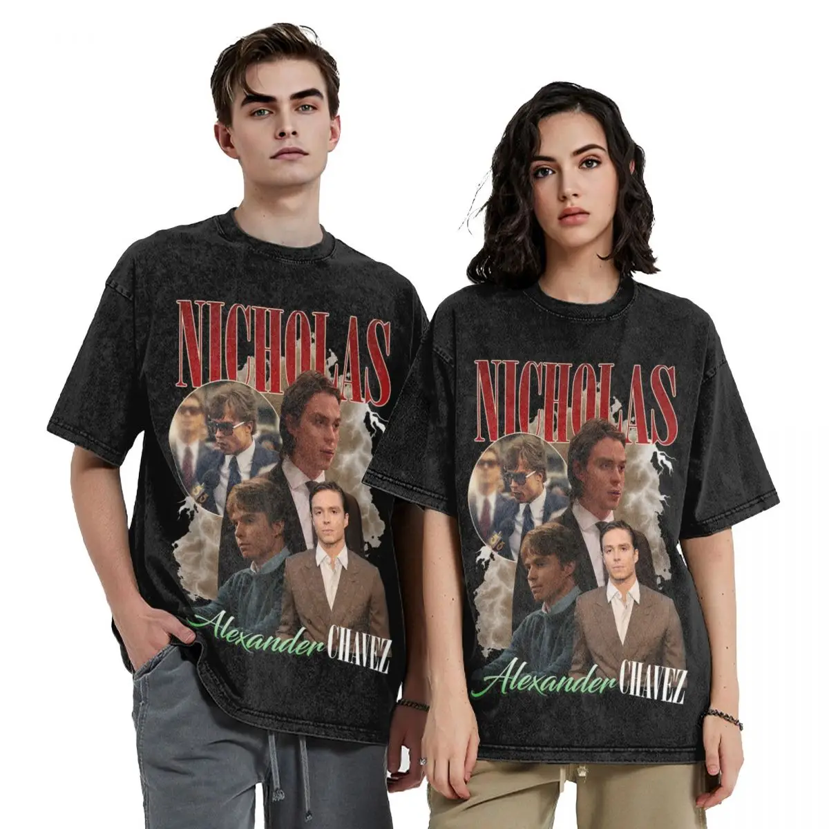 Футболка оверсайз с принтом окружающего актера из 100% хлопка в стиле хип-хоп