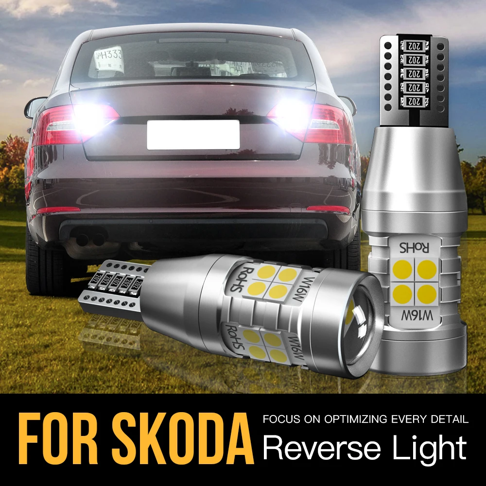 

2pcs W16W T15 921 Canbus Error Free LED Reverse Light Blub Backup Lamp For Skoda Karoq Superb 2 MK2 (2008-2013)