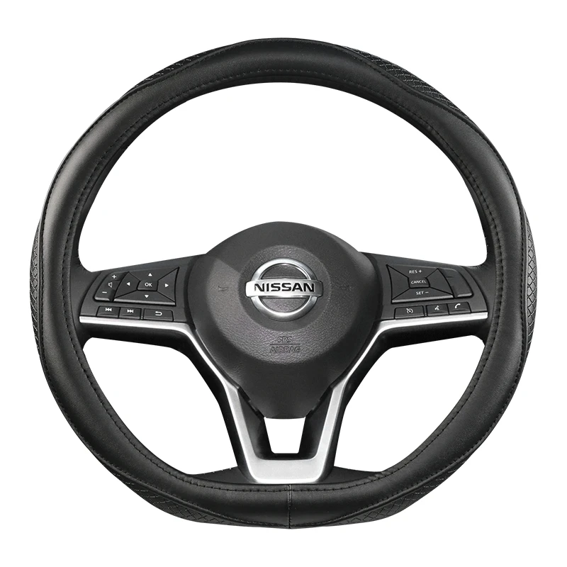 Car Steering Wheel Cover Genuine Leather For Nissan X-trail Qashqai Rogue Sport Rogue 2017 2018 2019 2020 2021 Altima Versa Car Steering Wheel Cover Genuine Leather For Nissan X-trail Qashqai Rogue Sport Rogue 2017 2018 2019 2020 2021 Altima Versa