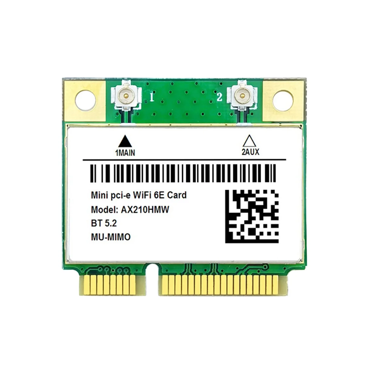 

Wi-Fi карта AX210HMW, Wi-Fi 6E Mini PCI-E AX210 802.11Ax/Ac 2,4G/Φ // 6G BT5.2 беспроводной адаптер для