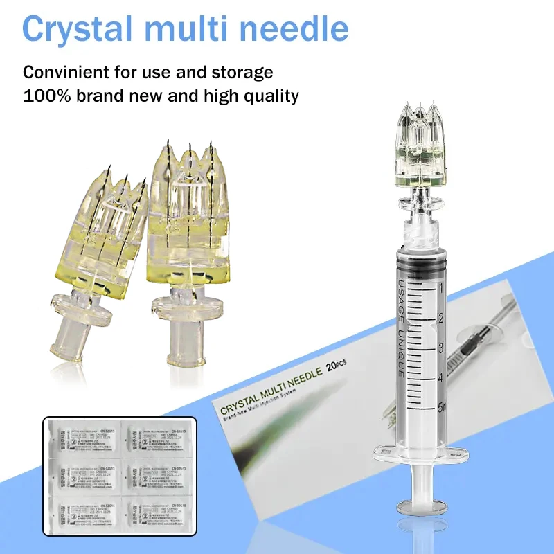 

Одноразовые многоиглы, 5 контактов, Кристальные микроиглы, инъекционные иглы для мезотерапии, воды, мезогун