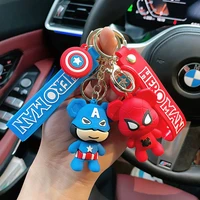 creative anime spider man series keychain cute car bag key chain pendant cartoon doll small gift