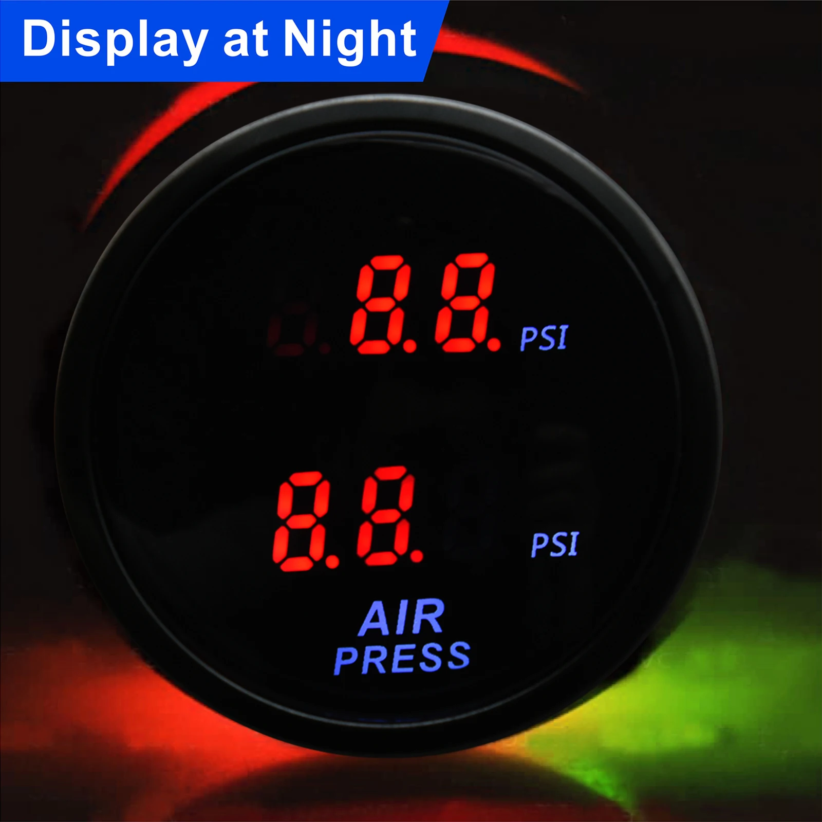 AD 2-дюймовый 52 мм PSI манометр с пневматической подвеской цифровой светодиодный