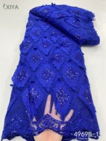 xiya lace african lace fabric royal blue milk silk lace fabric with sequins embroidered french mesh laces fabrics apw4969b