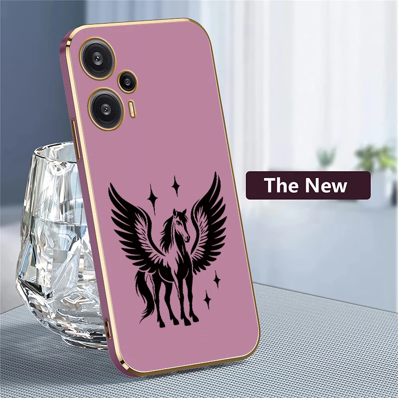 Фото Ультрамягкий чехол из ТПУ для Xiaomi Poco F8, Poco F6 Pro, F5, F3, C40, C31 с роскошным силиконовым покрытием и узором в виде лошади, защитный чехол №4
