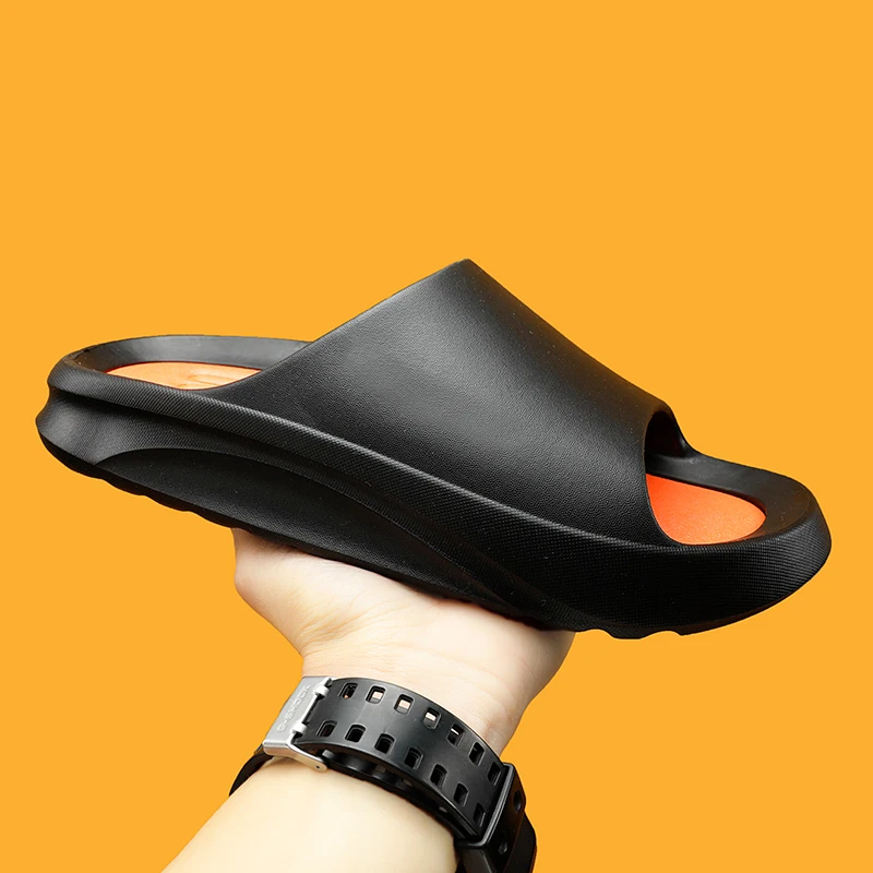 2022 New Slippers Flip Flops Solid Sandals Men Fashion Outside Thick Non-slip Sole Bathroom Home Thicker Comfortable  Slipper