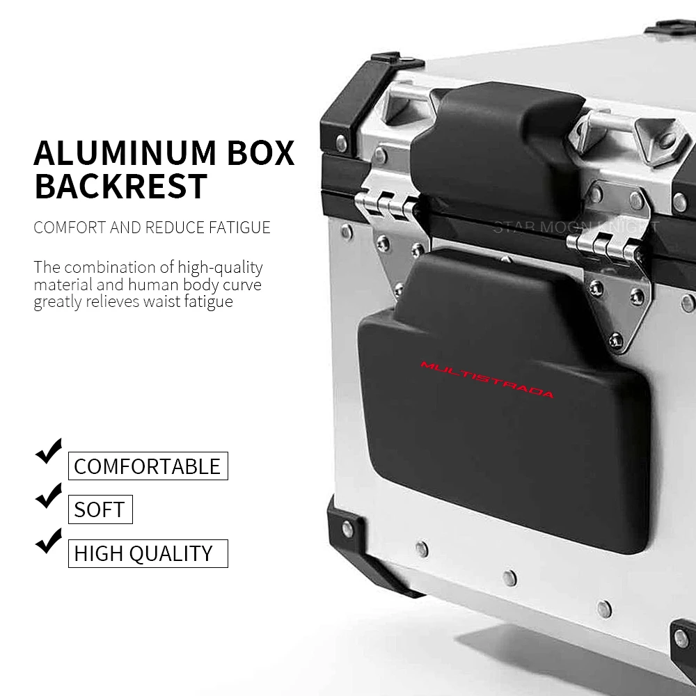 

Motorcycle Accessories Rear Case Cushion Passenger Backrest Lazy Back Pad set For Ducati Multistrada 1200 1260 950