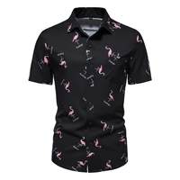 2022 new fashion mens printed short sleeve shirts slim fit business casual shirts everyday office shirts