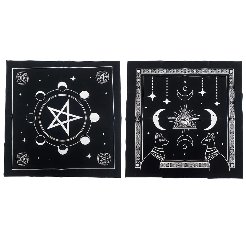 

19x19In Flannel Tarot Tablecloth Rune Divination Altar Tarot Patch Table Cover For Magicians Daily Board Games Card Pad
