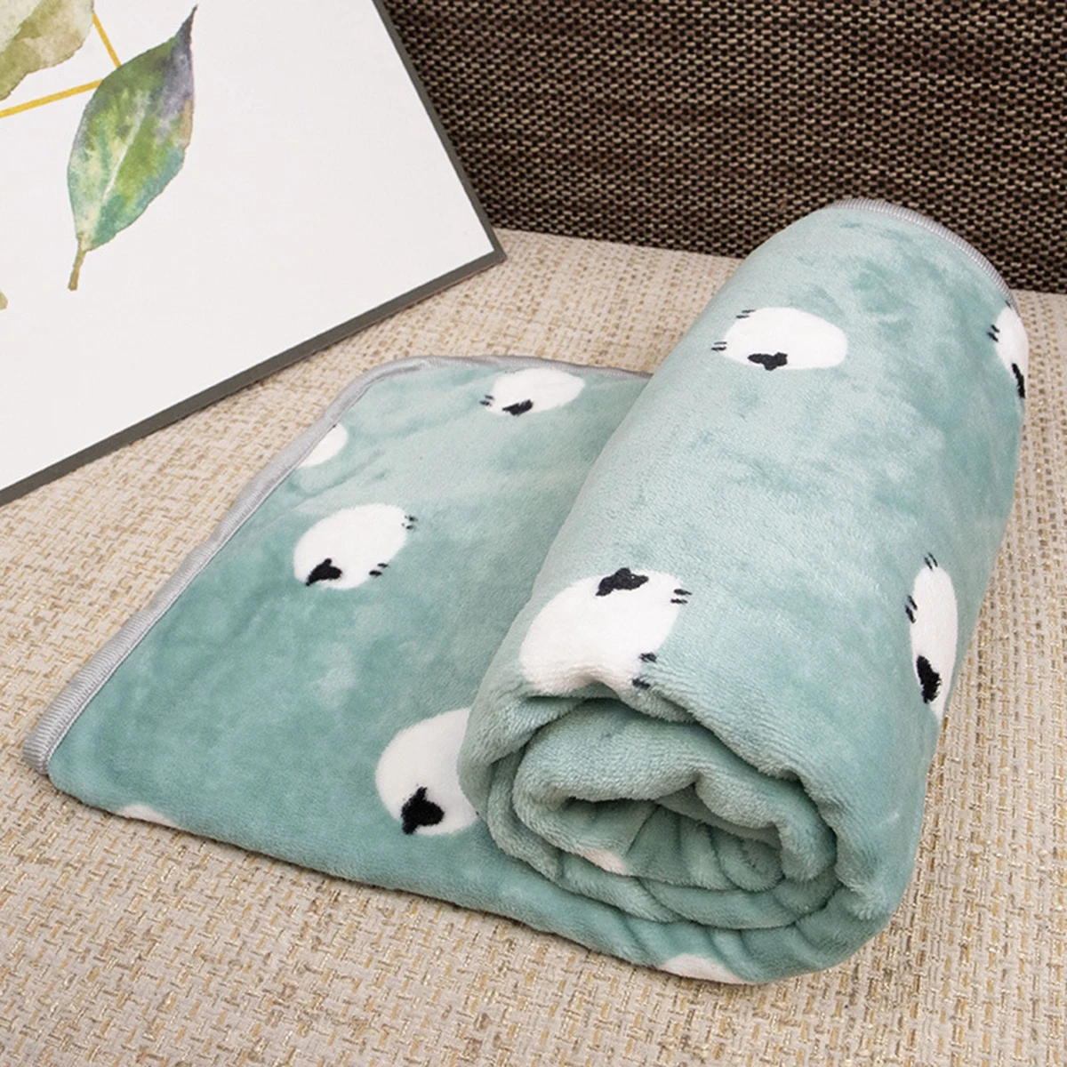 hibobi Flannel Soft Sheep Printed Baby Blanket