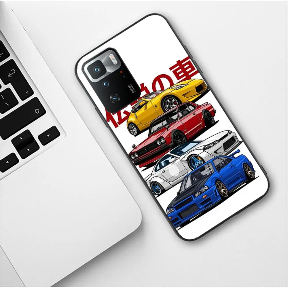 Japan JDM Nissan Sports Car Phone Case For Redmi 9 9A 7A 10 8A 10A 8 Note 11 10S 7 11S Plus POCO X3 Pro Luxury New Fashion Cover