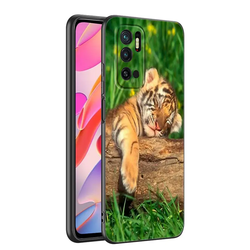 Милый маленький тигр черный силиконовый чехол для телефона Xiaomi Mi 9 SE 8 10T 11 12 13 Lite 9T