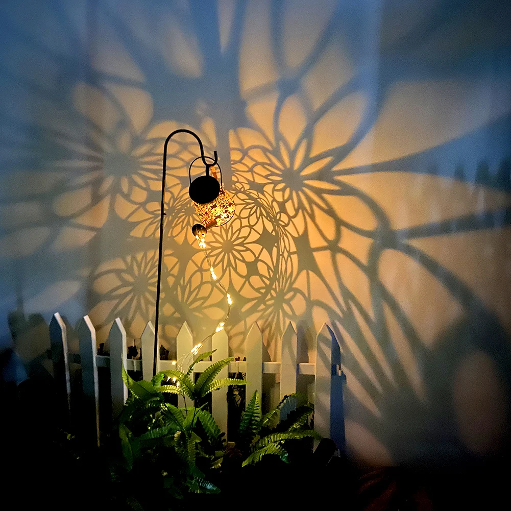 

Solar Watering Can Light Hanging Kettle Lantern Light Waterproof Garden Decor Metal Retro Lamp for Outdoor Table Patio Lawn YarD