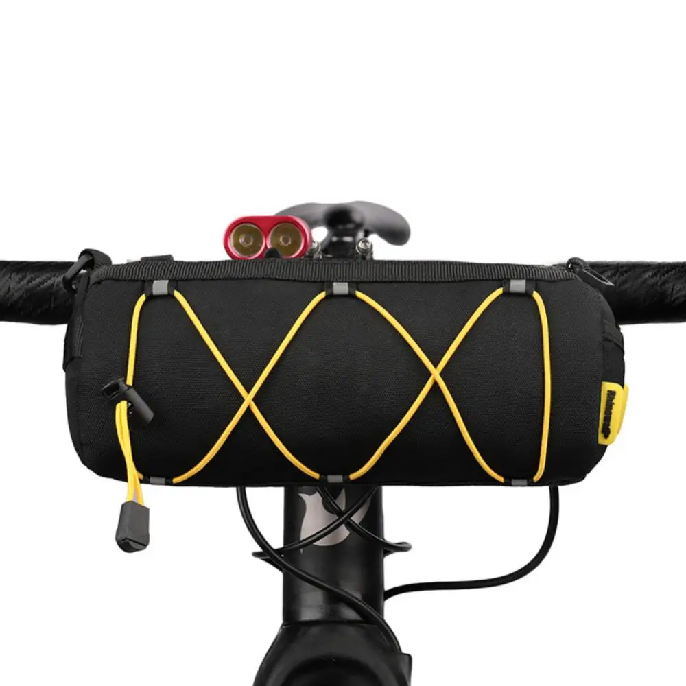 

Portable Horizontal Zipper Bicycle Bag Tightening Tether Bike Front Beam Bag Cylinder Handlebar Bag Riding Equipment 2.4l