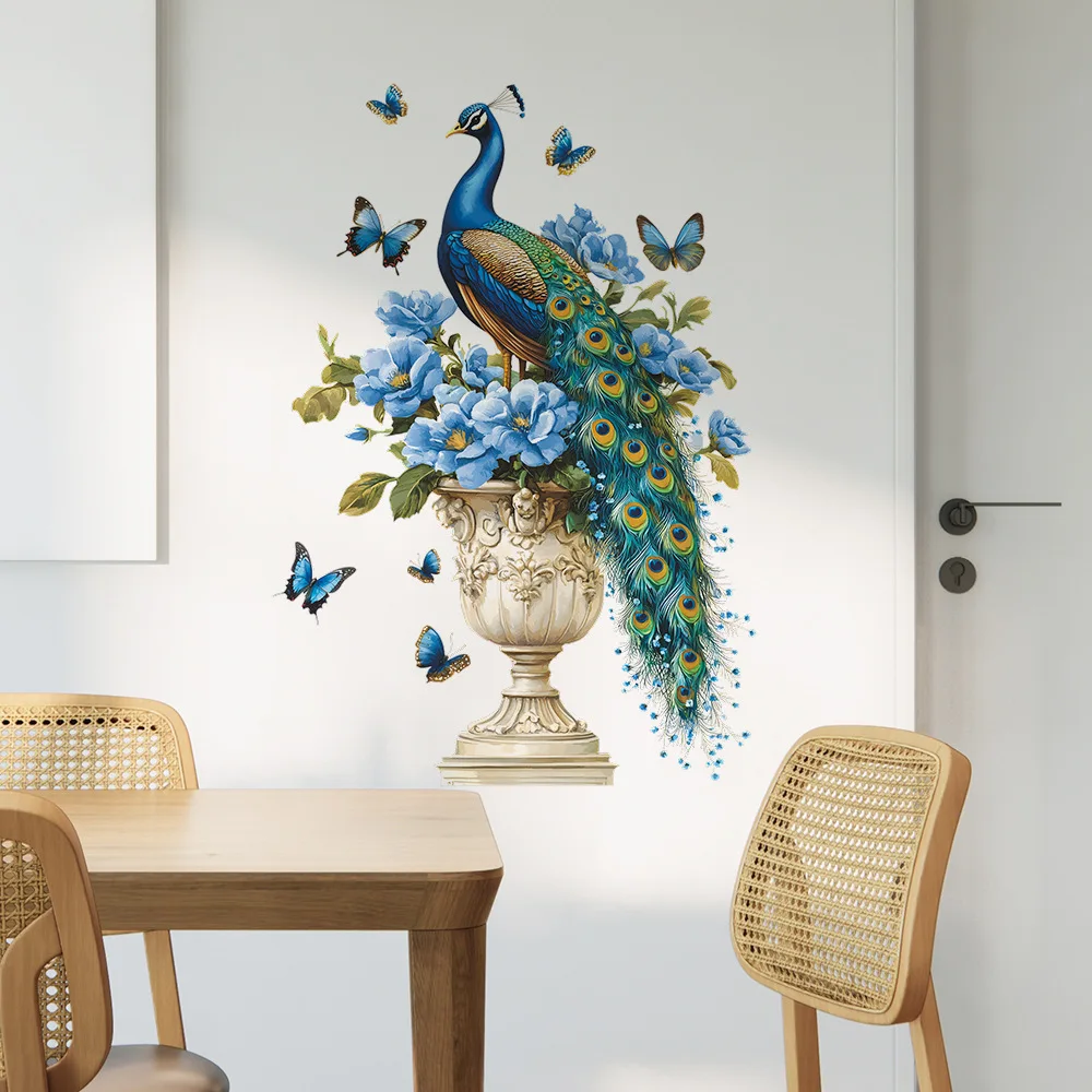 

Настенная наклейка HonC Павлины и бабочки ПВХ