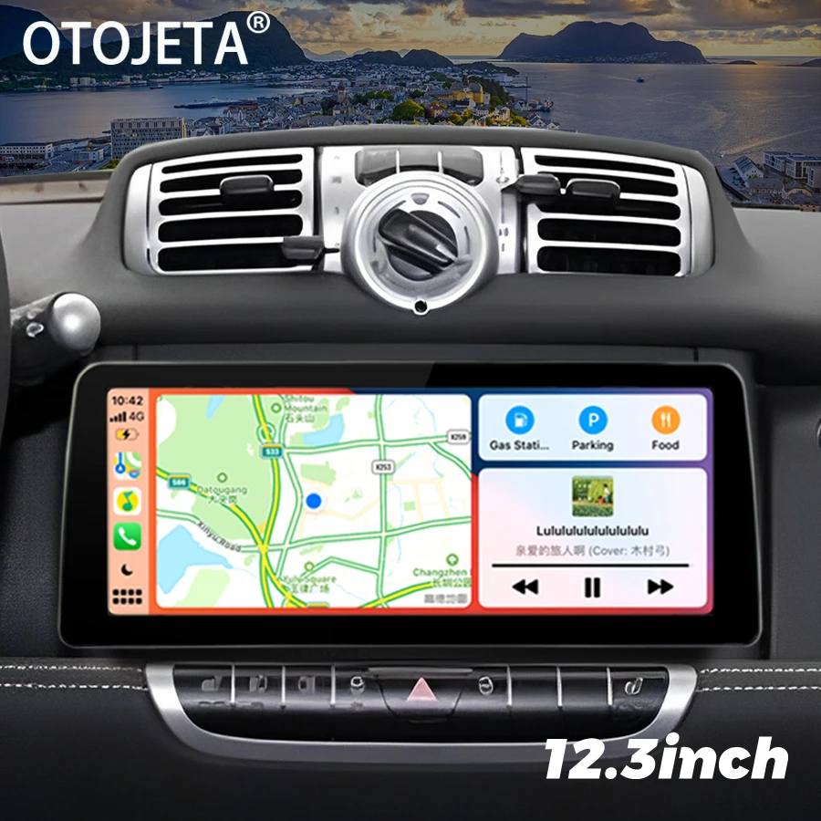 

12,3 дюймовый Qled экран Радио Android 13 автомобильный видеоплеер стерео для Benz Smart Fortwo 2011-2015 GPS Мультимедиа Carplay головное устройство