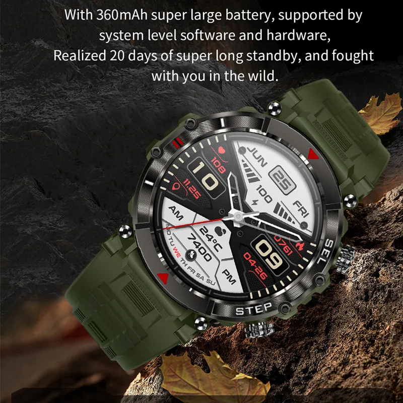 CF11 Smart Watch Outdoor Sports 100+Sports Mode 360 MAH Battery 1.39 Inch Screen IP67 Waterproof Bluetooth Call Massive Dial