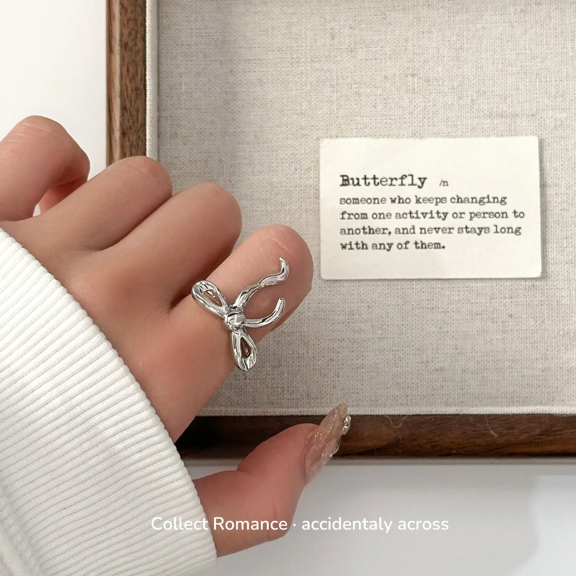 Новинка 2024 кольцо с бантом открытое на палец корейский стиль нишевый дизайн