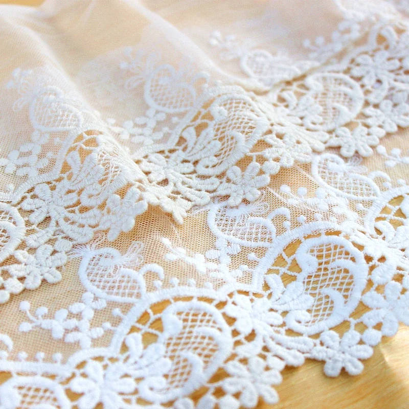 Водорастворимая хлопковая кружевная бейка с вышивкой тканевый материал