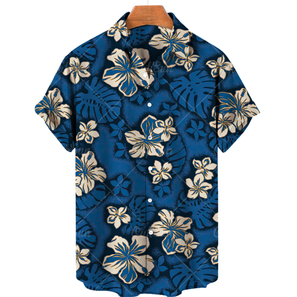 

2022 3d Flag Short Sleeve Shirts Men's Oversized Streetwear Hawaiian Beach Shirts Casual Men's New