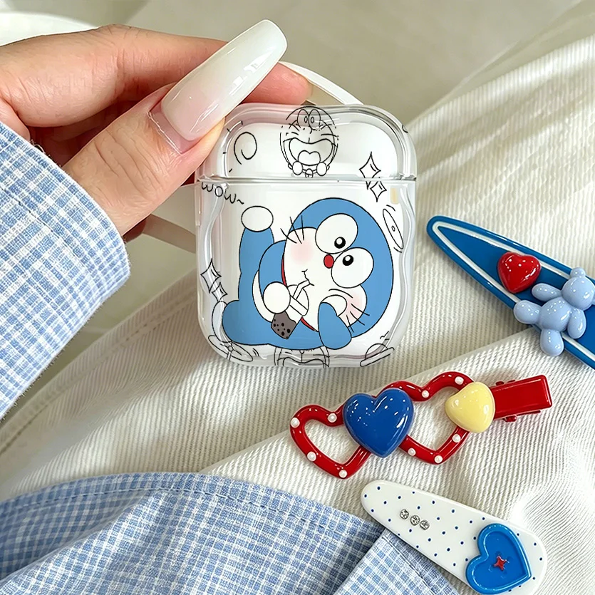 Милый 3D-чехол Doraemon из мягкого полупрозрачного силикона для Airpods 4 3 Pro 2 1, защитный чехол для беспроводных наушников Pro2 (art.: 3920dc293c118) - 3920dc293c118