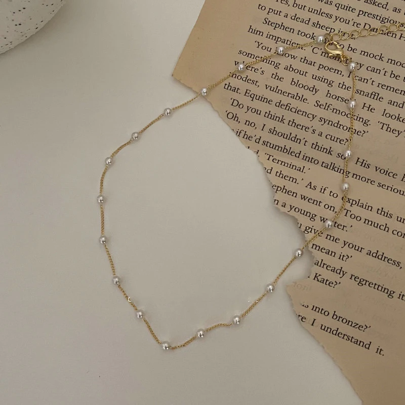 Элегантное жемчужное ожерелье из бисера для женщин и девушек модная Изысканная