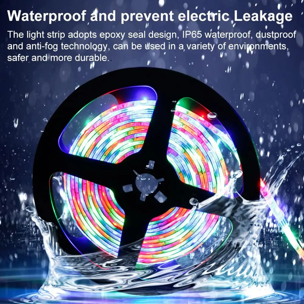 

LED RGB Strip Light SMD 2835 Environmental Protection Waterproof Soft Adhesive Flexible Safety Lamp Tape with Remote Control