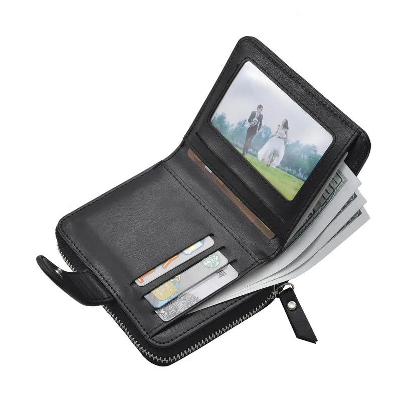 Винтажный кожаный мужской кошелек 2020 многофункциональный Короткий Мужской на