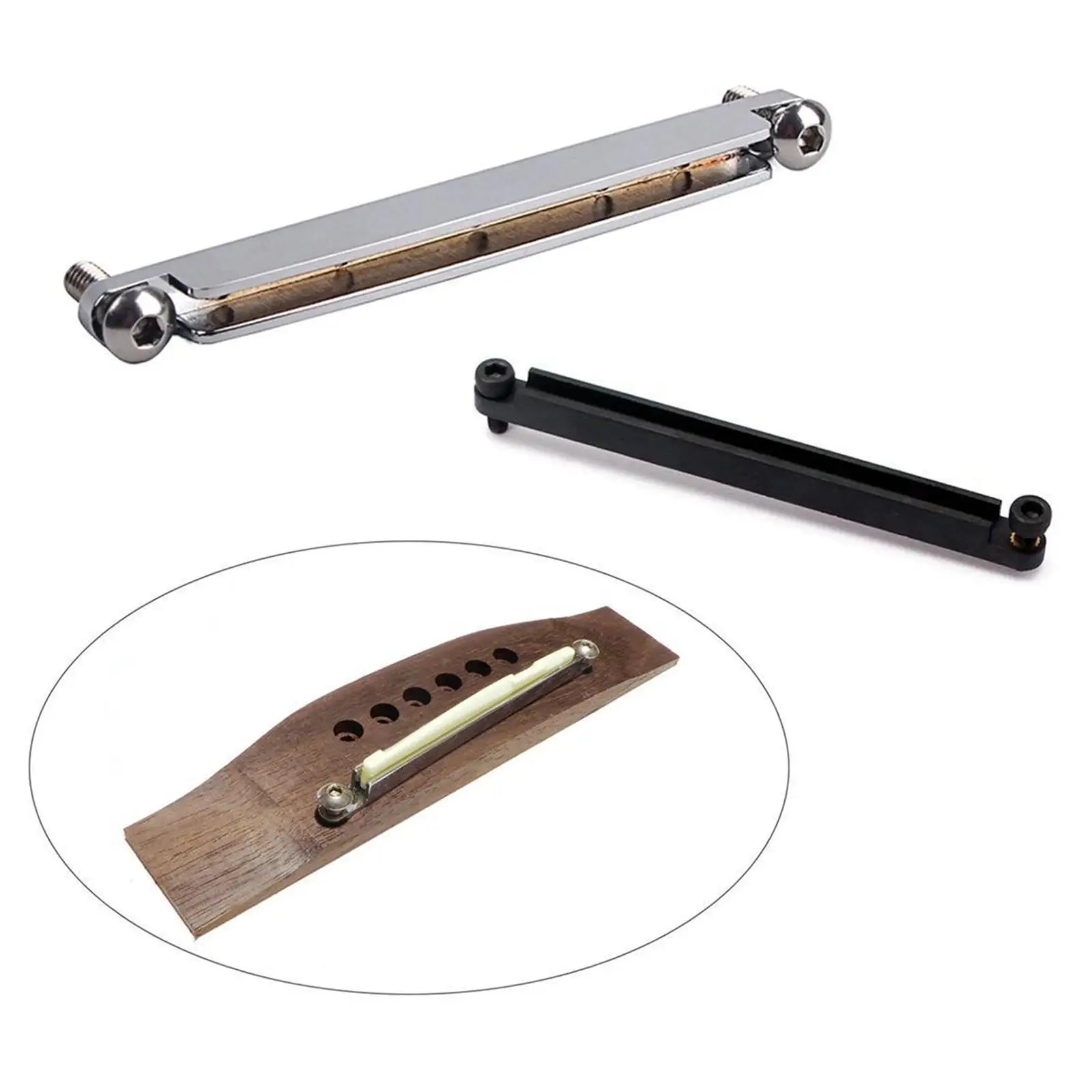 

Steel Acoustic Guitar Bridge Adjusts Repair Replace Old Broken