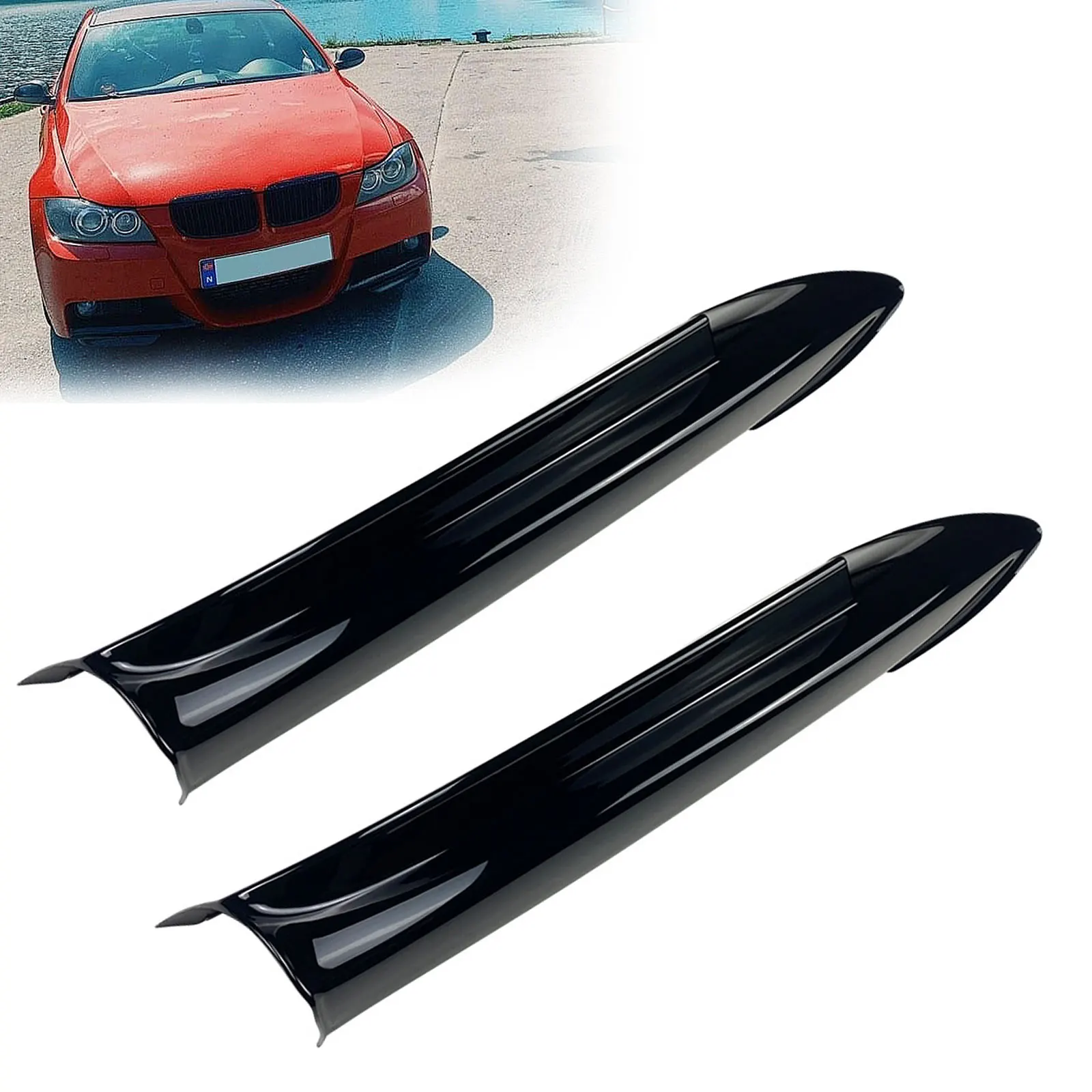 

For BMW 3 Series E90 E91 M-TECH 320I 330I 2005 Front Bumper Lip Angle Diffuseer SPLILER PROTEctor