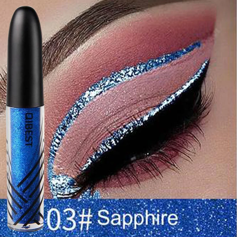 

Diamond Pink Liquid Eyeliner Waterproof Long Lasting Glitter Eye Liner Blue Green Shimmer Shine Metalic Eyes Shadows Makeup