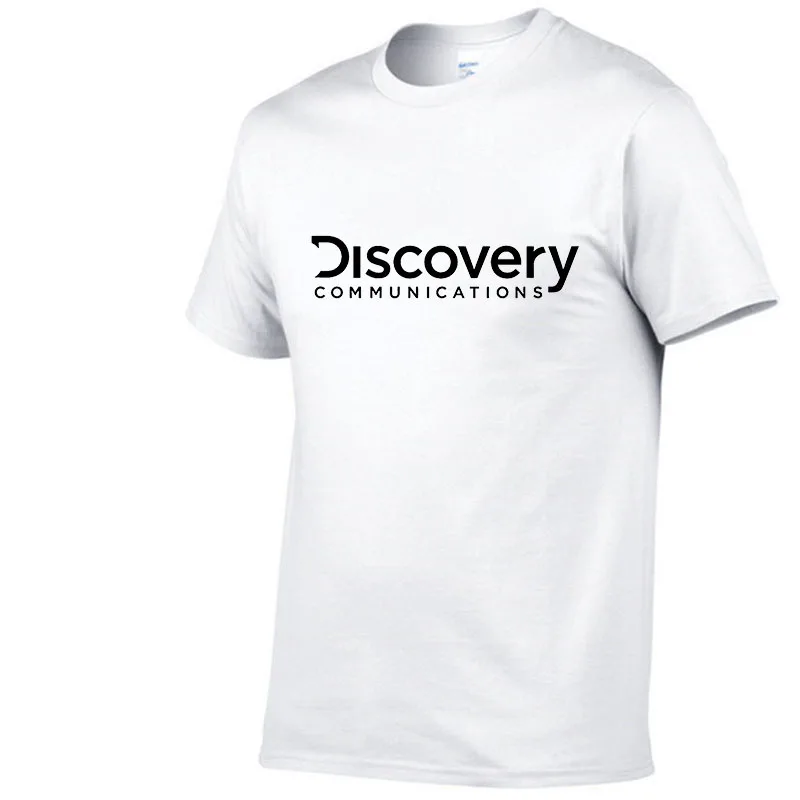 

Discovery Channel Logo Men's T-shirt Cable TV Documentary Fashion Brand Printing Cool Top Black T-shirt Men's Cotton T-shirt