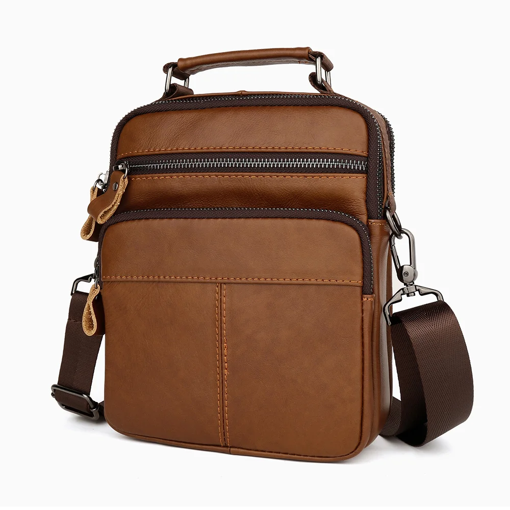

Сумка-мессенджер мужская из натуральной воловьей кожи, саквояж кросс-боди в винтажном стиле, чемоданчик на плечо для Ipad 7,9 дюйма