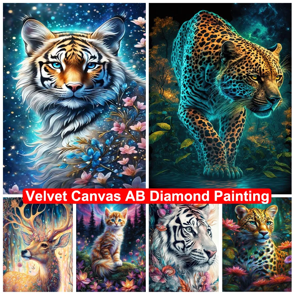 

Набор для алмазной вышивки «сделай сам», картина из бархата 5D с изображением тигра, кота, животных, мозаика, вышивка крестиком, Рождественский и домашний декор