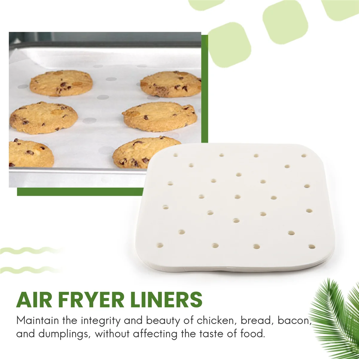 100 шт. пергаментная бумага для фритюрницы перфорированная неотбеленная