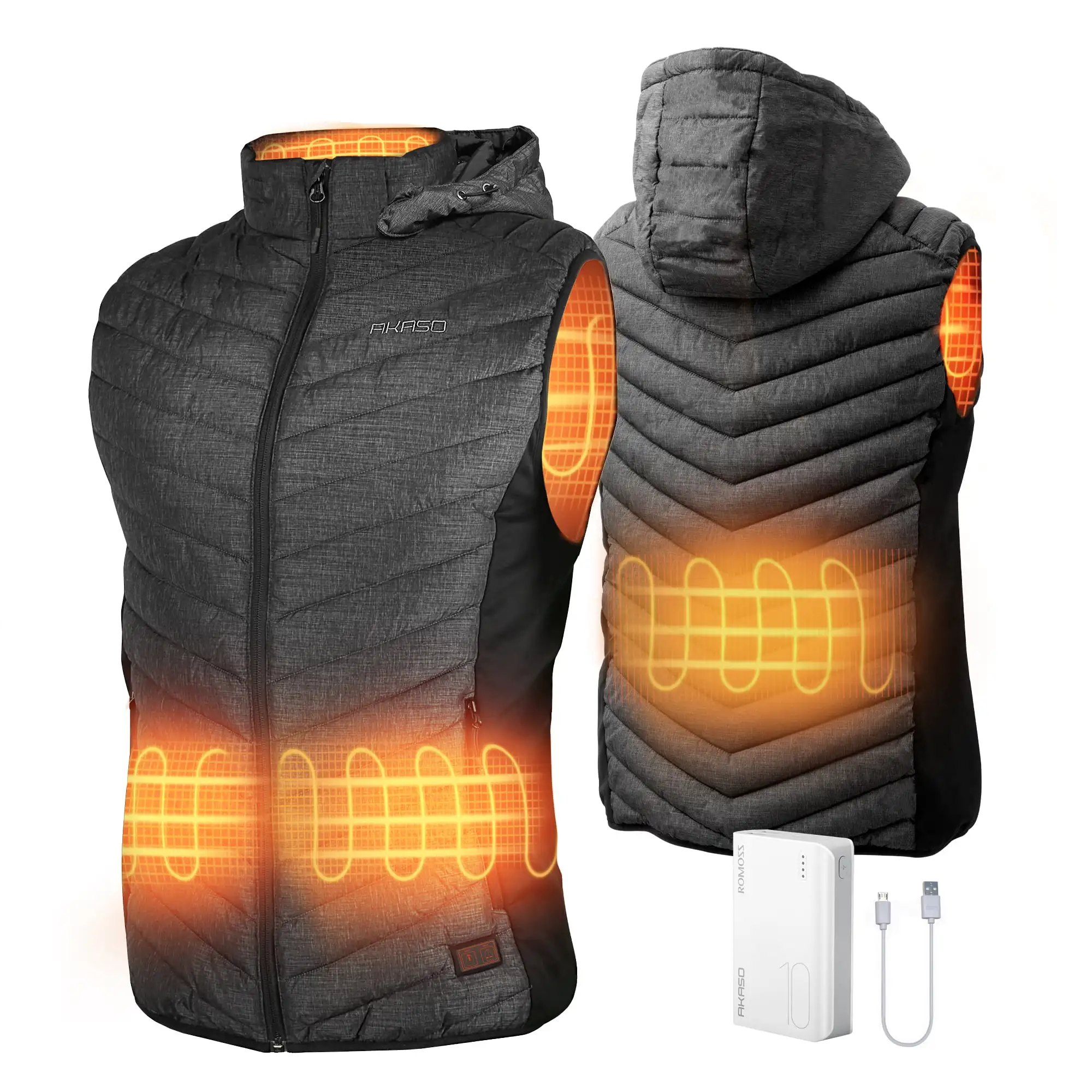 Heated Vest for Man, Lightweight USB Rechargeable Heated Vest with Battery Included