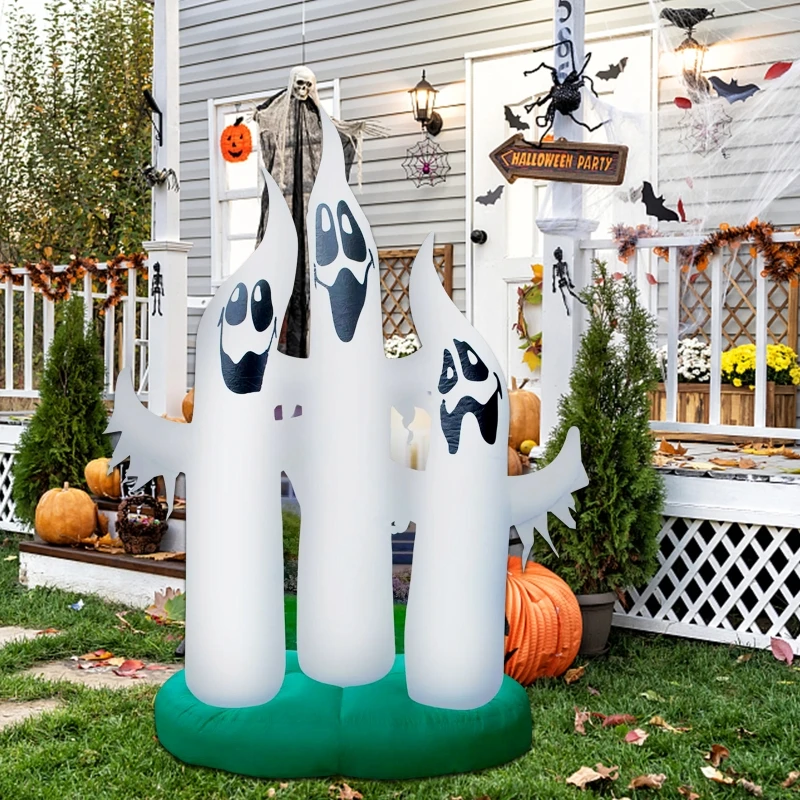 

Inflatable Ghost 10 FT Blow Up Halloween Decorations LED Luminous Ghost Party Props Courtyard Lawn Yard Decor