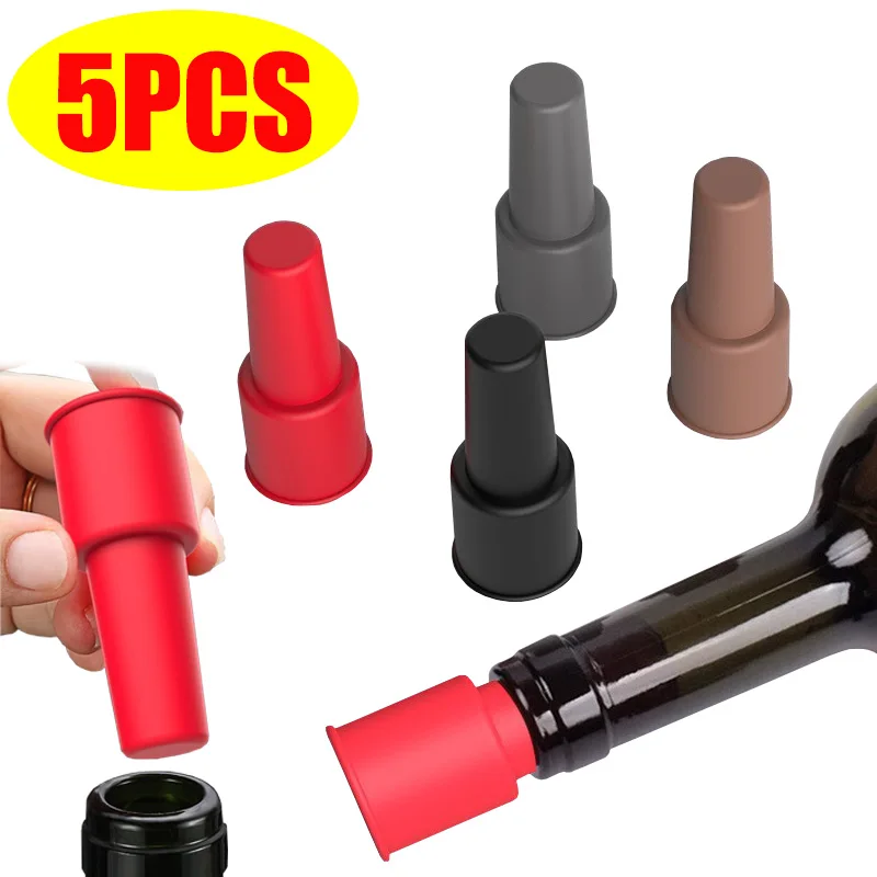 

Пробки для вина, гибкие силиконовые герметики для бутылок с напитками, портативные герметики для бутылок вина, пива, вакуумные пробки для сохранения свежести, барные инструменты