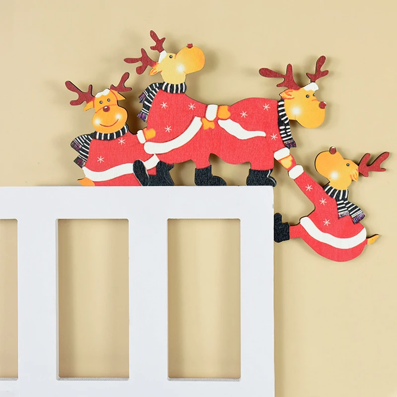 

Wooden Christmas Door Frame Decoration Santa Claus Elk Pendant New Year Table Hanging Oranments Merry Christmas Home Xmas Decor