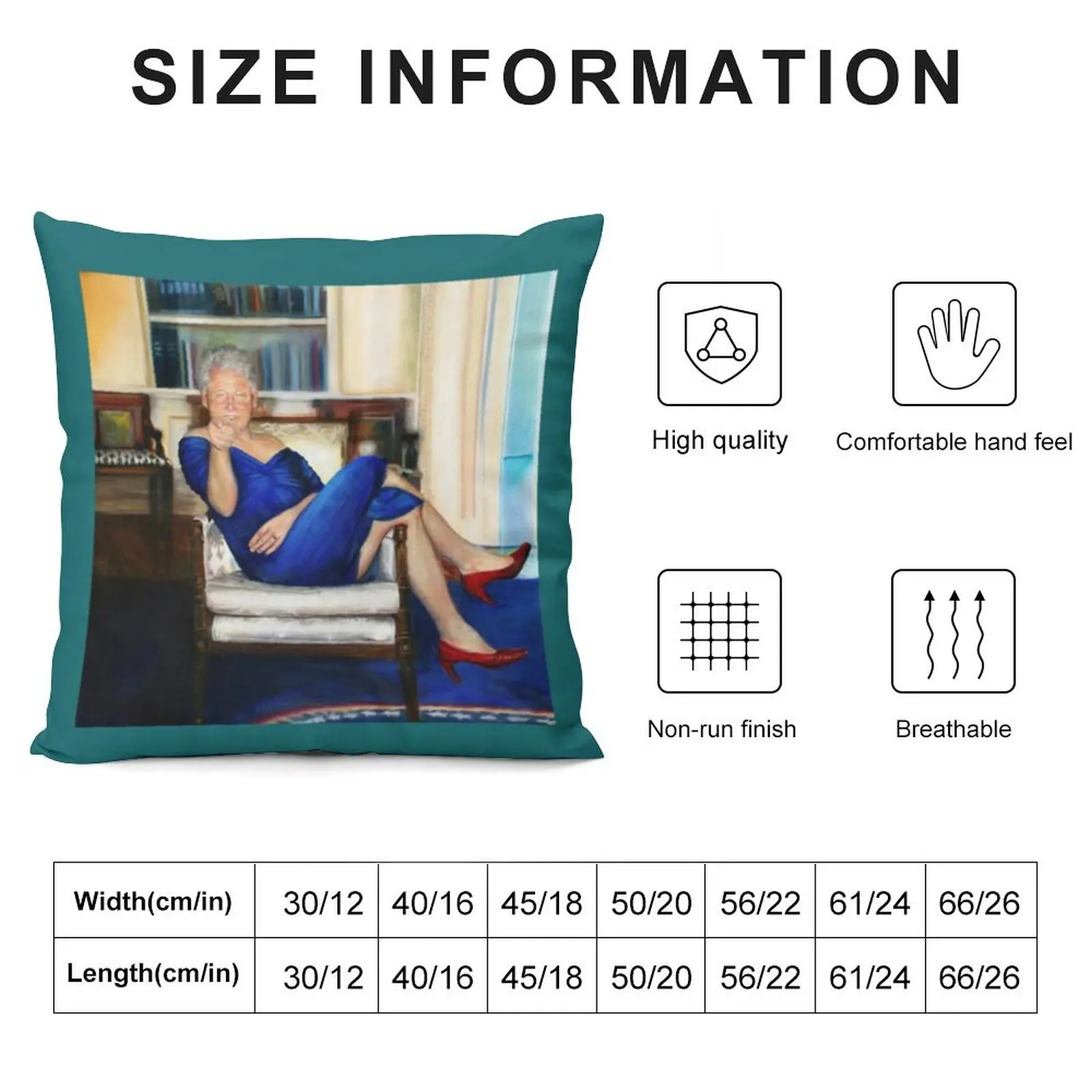 Parsing Билл-Билл Клинтон в синем платье-Джеффри Эпштейн Декоративная Подушка