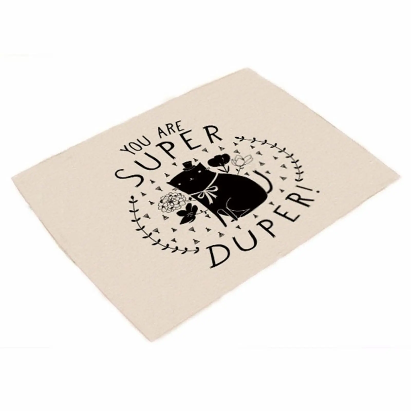 

Стеганые салфетки для столового стола цвета хаки из хлопка и льна