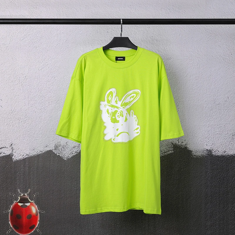 

Big White Rabbit Print Streetwear Men Women Couple We11done T-Shirt