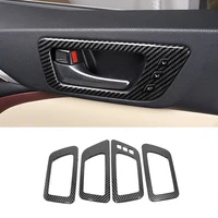 for toyota highlander kluger 2014 2020 accessories abs carbon fibre inner door bowl protector frame cover trim car styling 4pcs