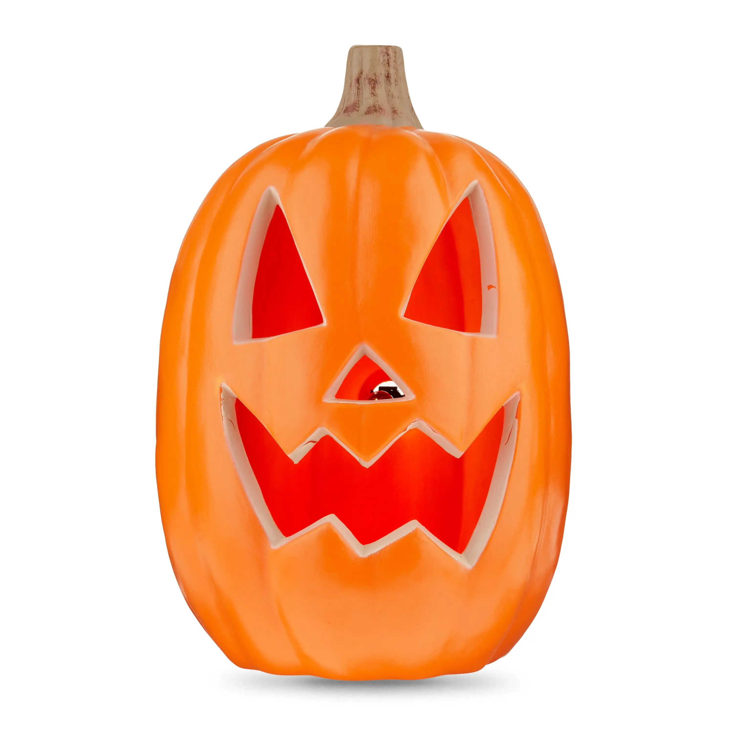

Halloween Orange Polypropylene Light-Up Jack-O'-Lantern Decoration, 10 in x 10 in x 16 in