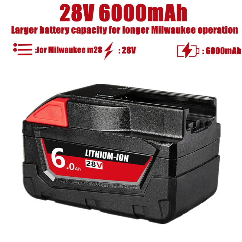 

Aokaidikui 6,0 Ah для Milwaukee M28 литий-ионная сменная батарея для Milwaukee 28V M28 48-11-2830 0730-20 батарея для инструмента