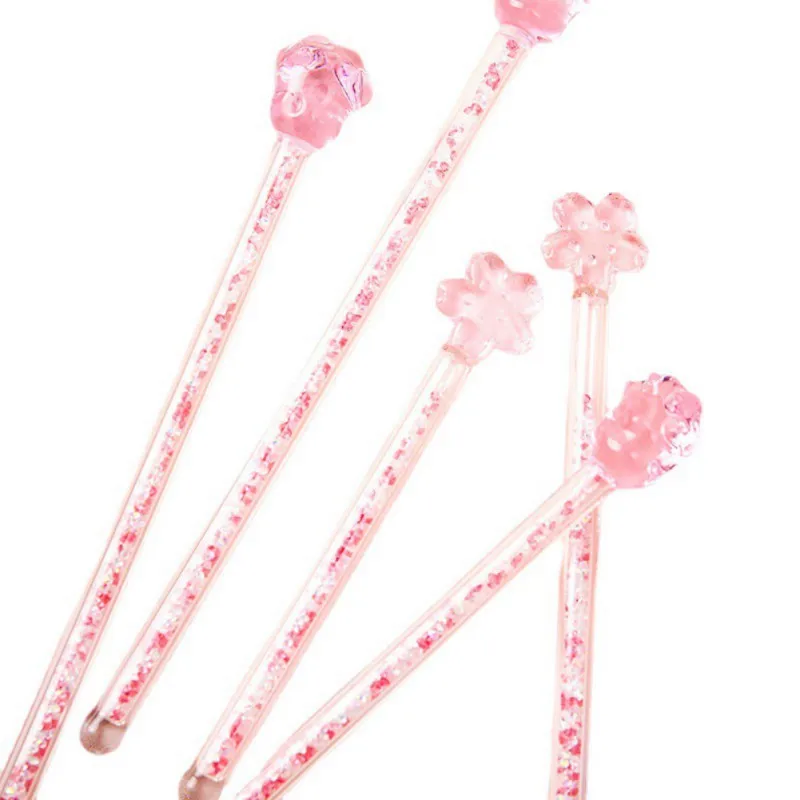 Прозрачная стеклянная кофейная ложка с блестками