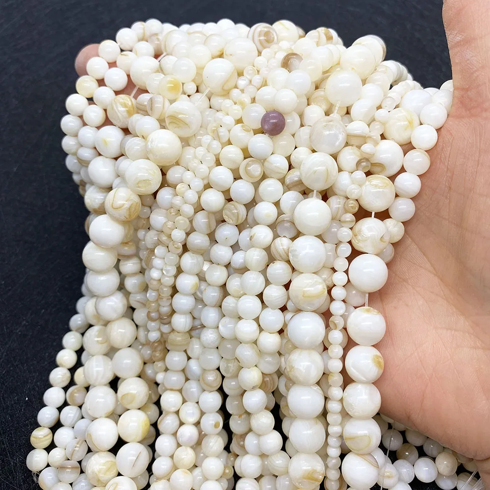 

3mm Shell Loose Beads for Jewelry Making DIY Necklace Bracelets Earrings Round Spherical Natural Shell Beads Beaded Accessories