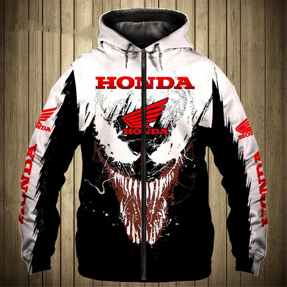 3D Printing Men's HRC Factory Team Clothing Motorcycle Outdoor Riding Cross Country Extreme Sports Lover Casual Zipper Pullover